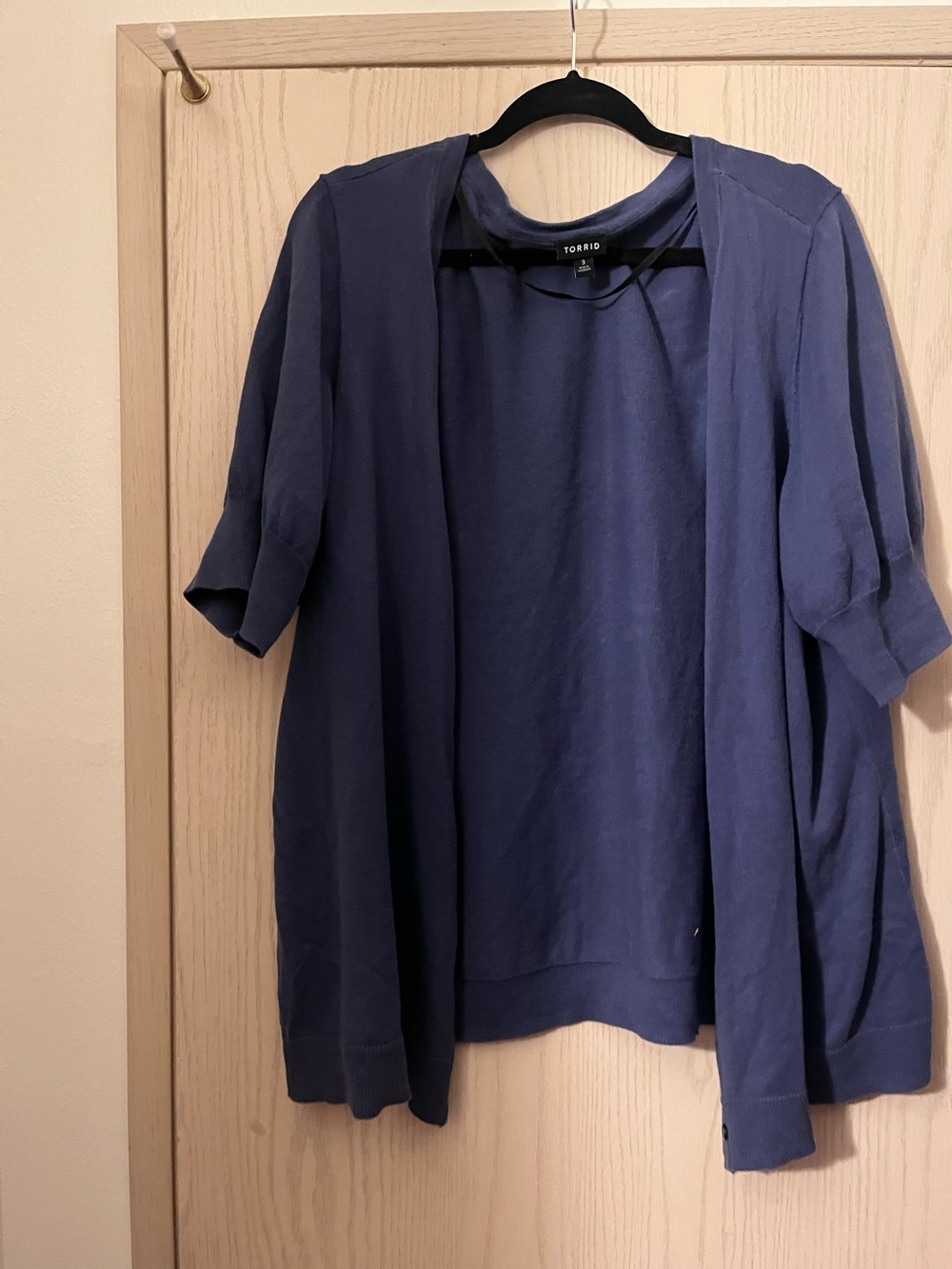torrid navy open-front short sleeve layering cardigan